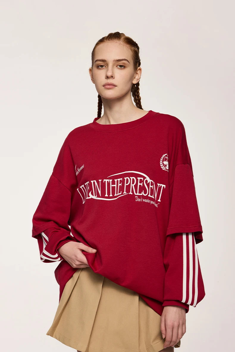 Vintage Retro Layered Long Sleeve T-Shirt