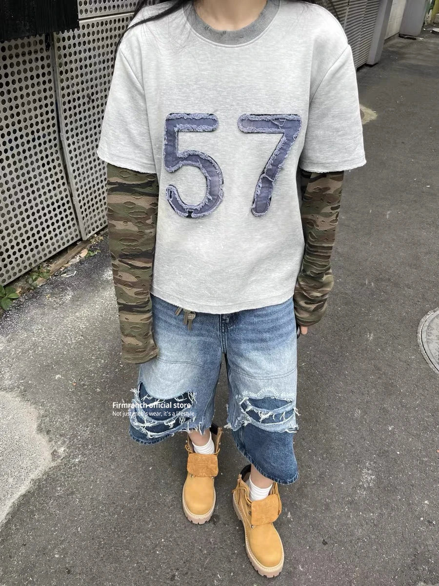 Vintage Camouflage Sleeve Long Sleeve T-Shirt