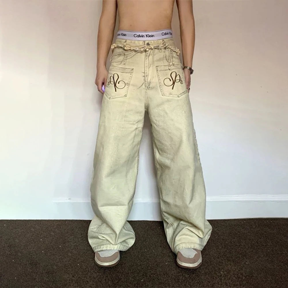 Retro American Loose Straight Jeans