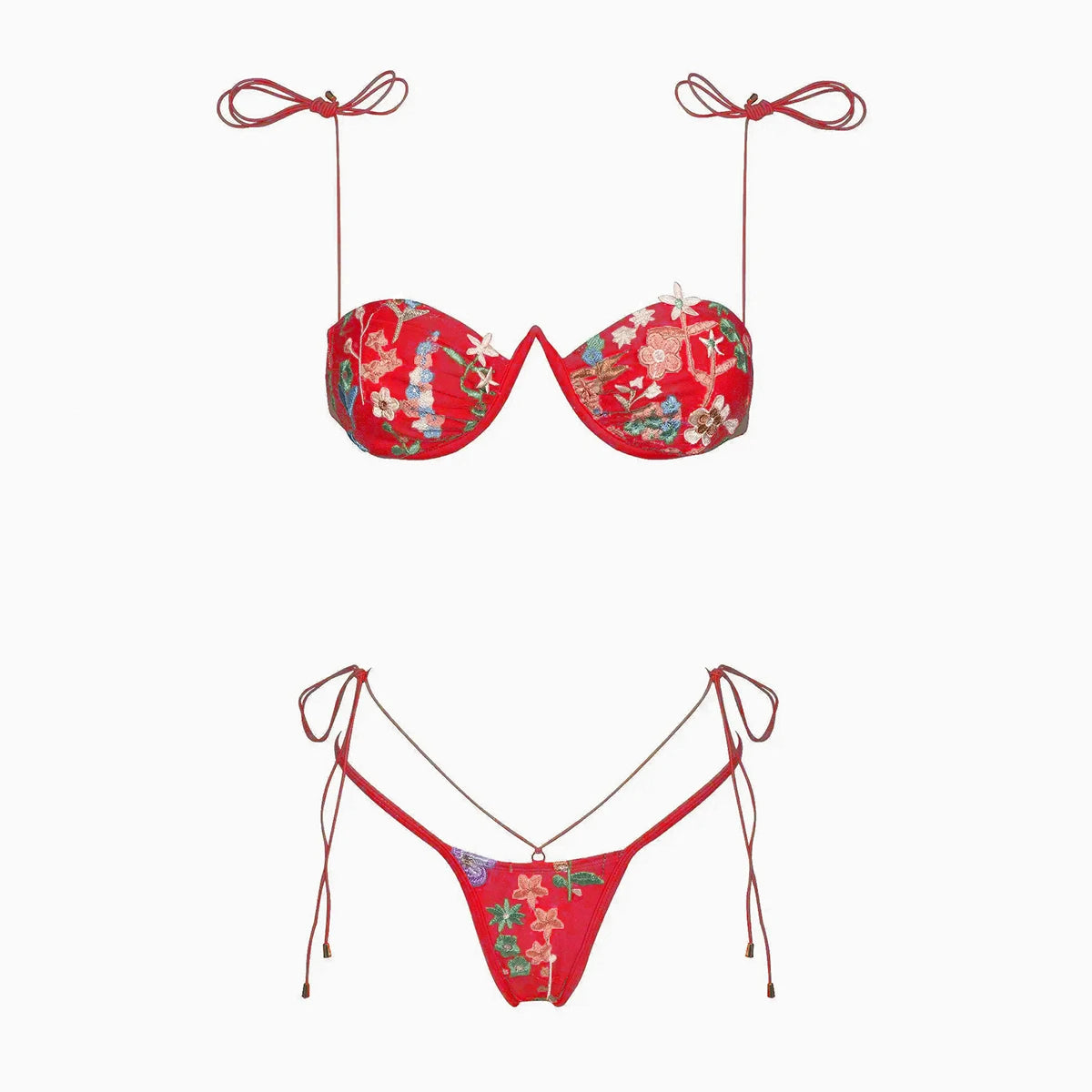 Floral Push Up Micro Bikini Set