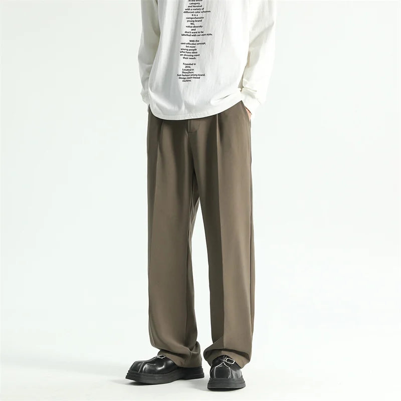 Black Comfortable Thin Straight Pants