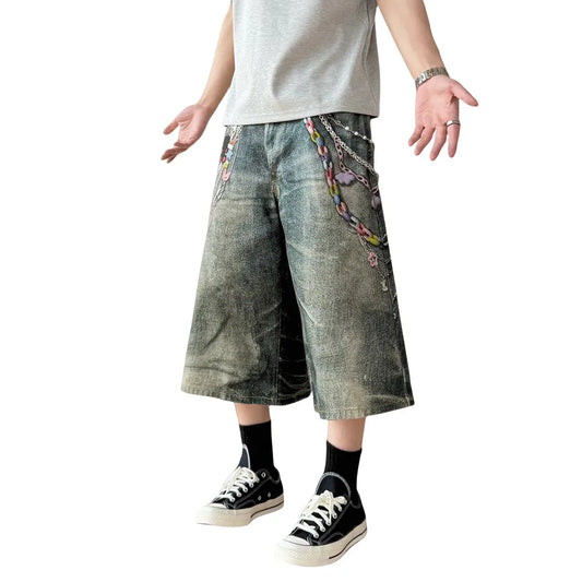 Retro Distressed Loose Wide Leg Jeans