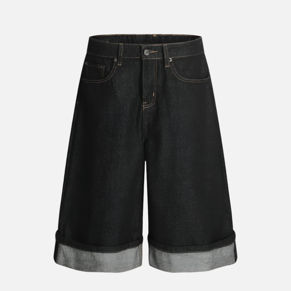 Solid Color Retro Loose Fit Jeans