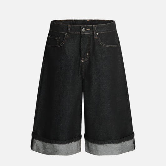 Solid Color Retro Loose Fit Jeans