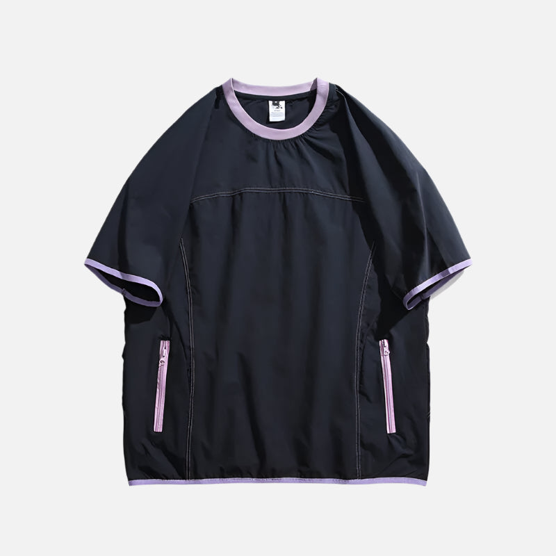 Quick Dry City Boy Techwear Zipper T-Shirt