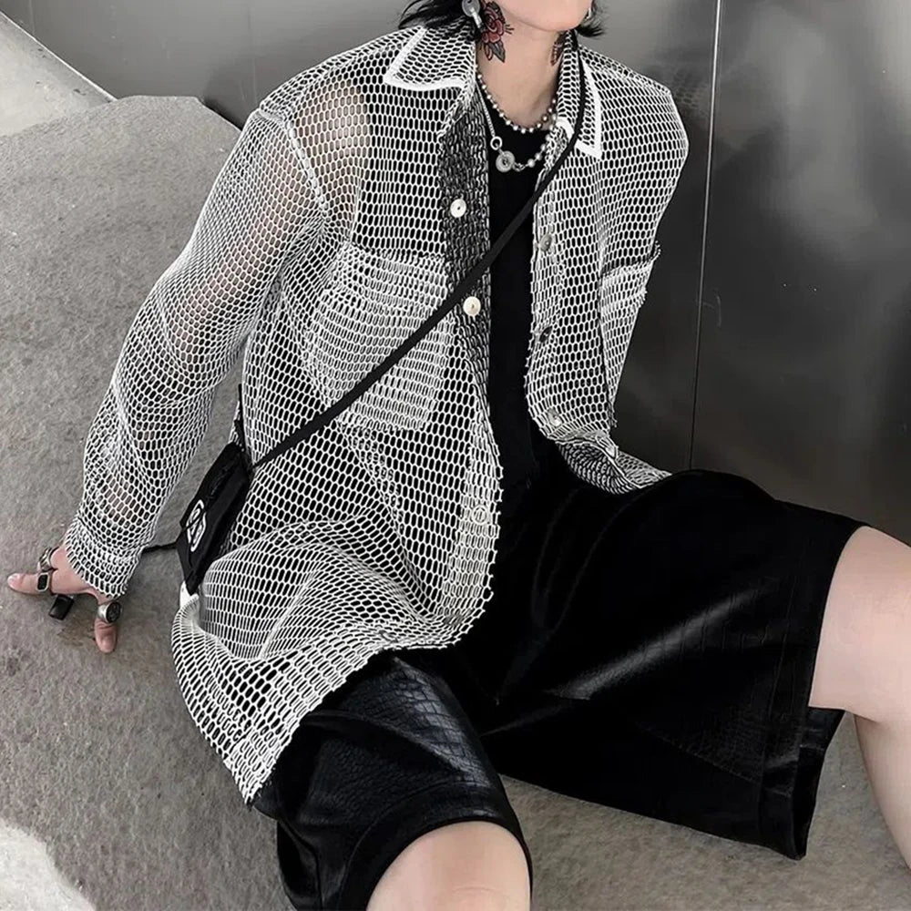 Oversized Mesh Casual Shirt