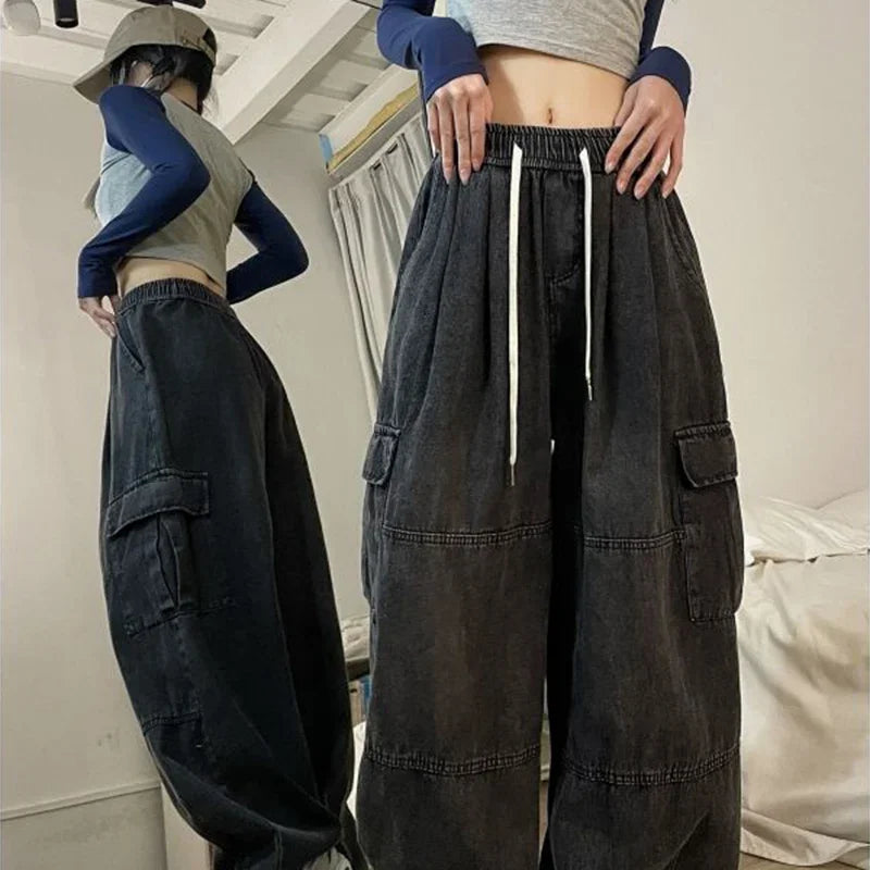 Vintage Blue Cargo Jeans
