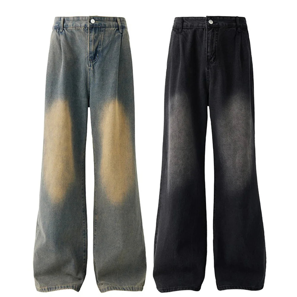 Solid Color Baggy Jeans