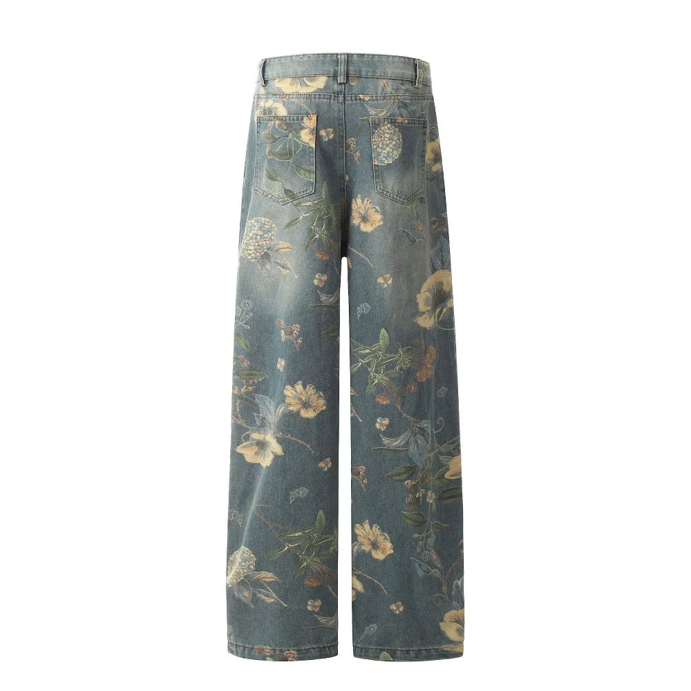 Floral Print Vintage Y2K Jeans