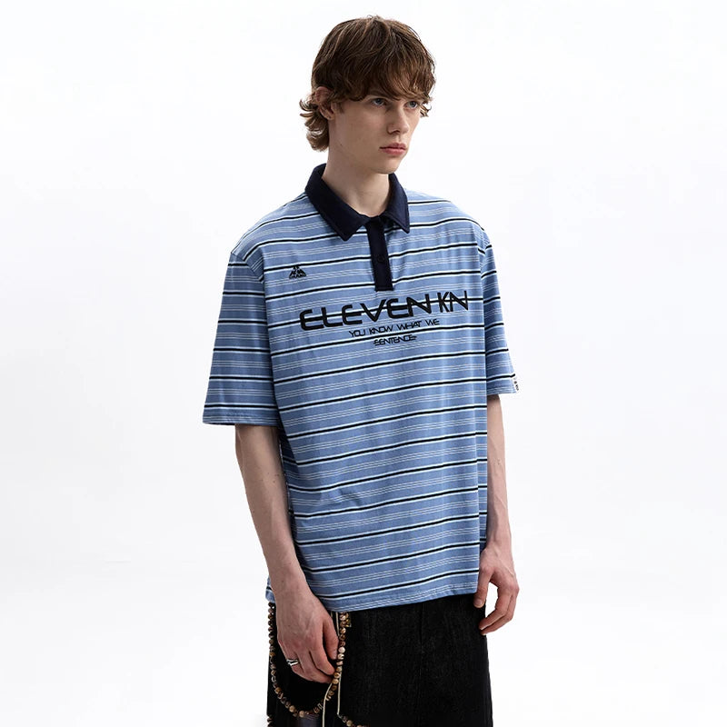 High Quality Stripe Letter Printed T-Shirt