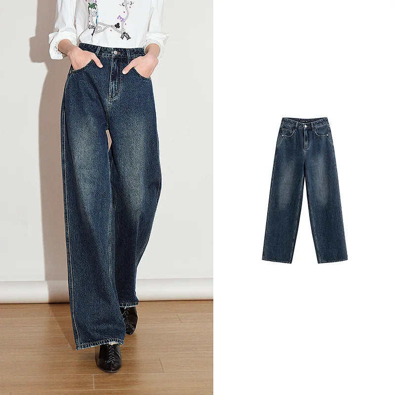 Stone Washed Retro High Street Jeans