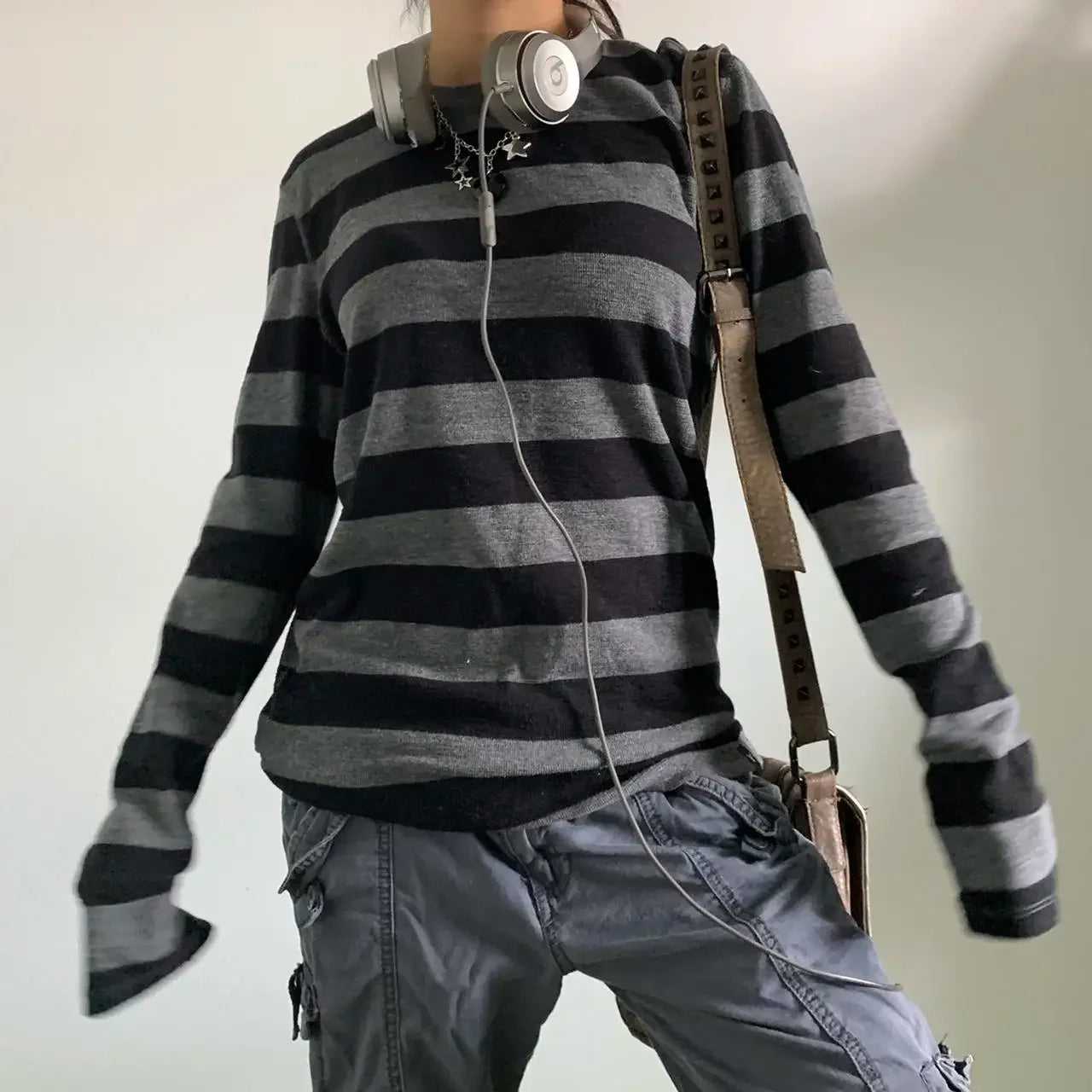 Gothic Striped Long Sleeve T-Shirt