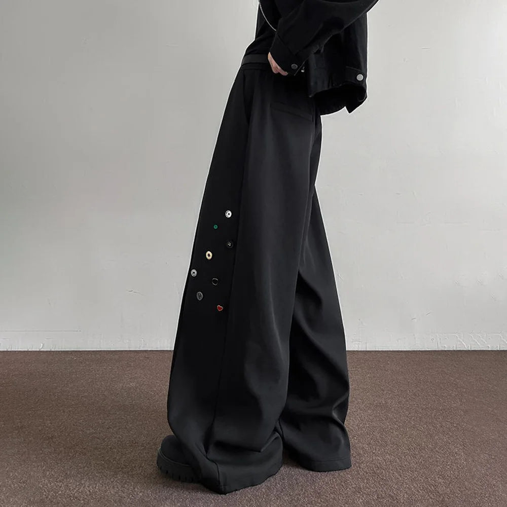 Youthful Wide Leg Button Trousers Pants