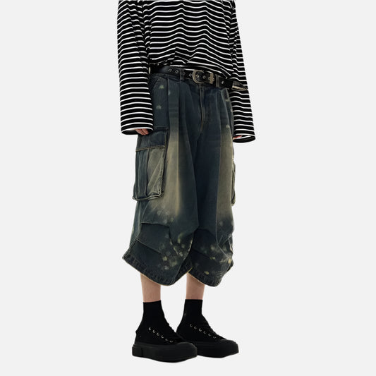 Vintage Blue Y2K Baggy High Jorts