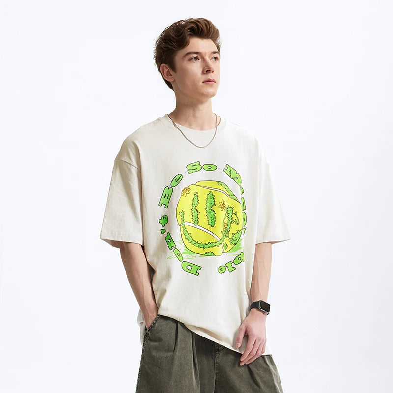 Vintage Graphic Cotton Tennis T-Shirt