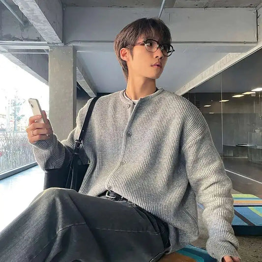 Knit Korean Style Loose Cardigan Sweater