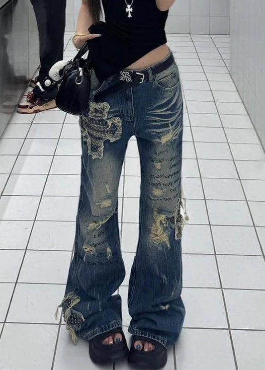 Vintage Japanese Blue Denim Flare Jeans
