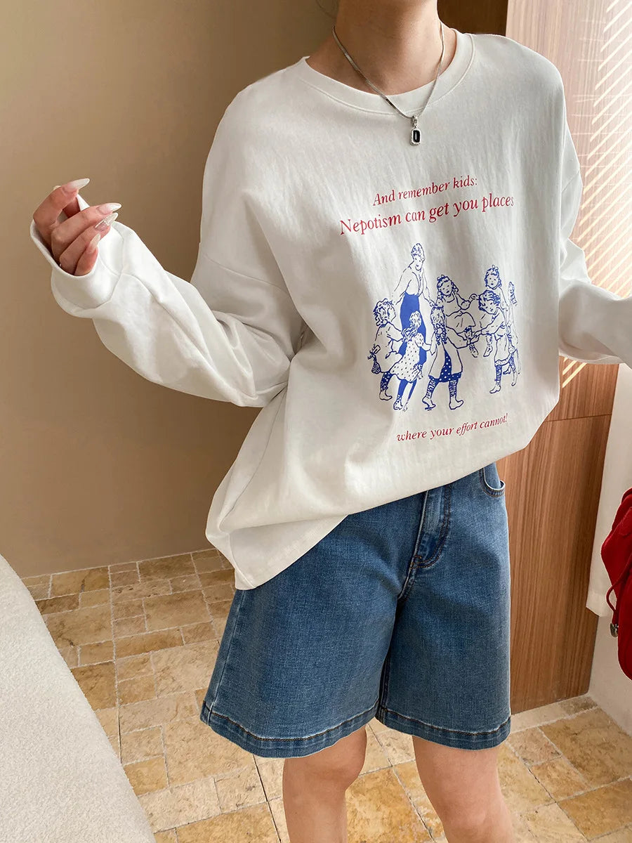 Vibrant Letter Printed Loose Fit T-Shirt