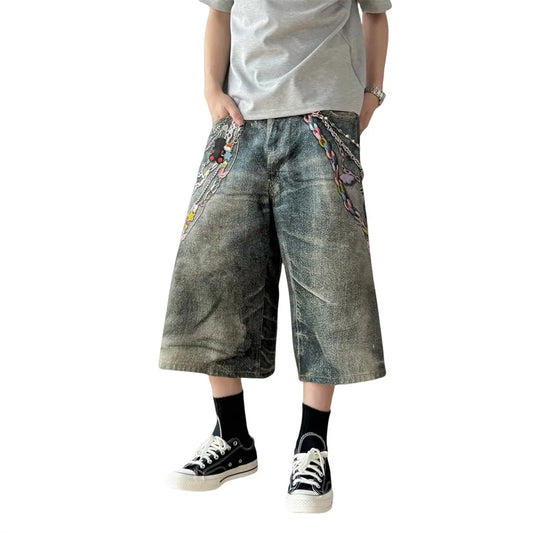 Retro Distressed Loose Wide Leg Jeans