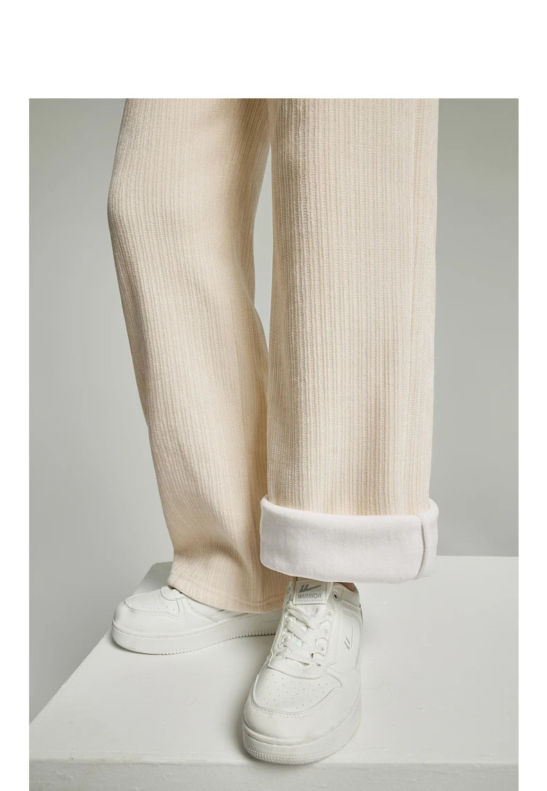 Comfy Fleece Drawstring Wide Leg Pants