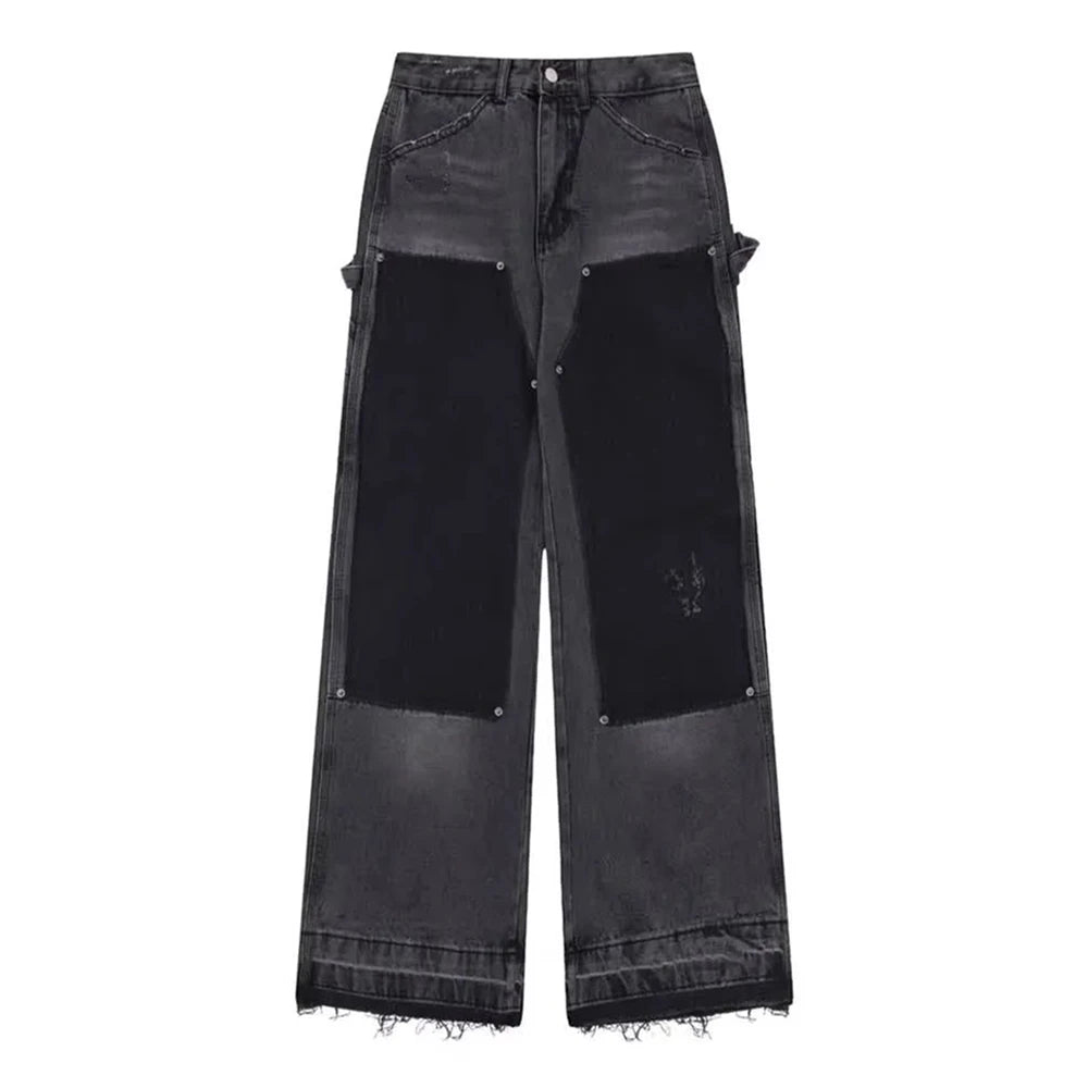 Retro Hip Hop Denim Cargo Jeans