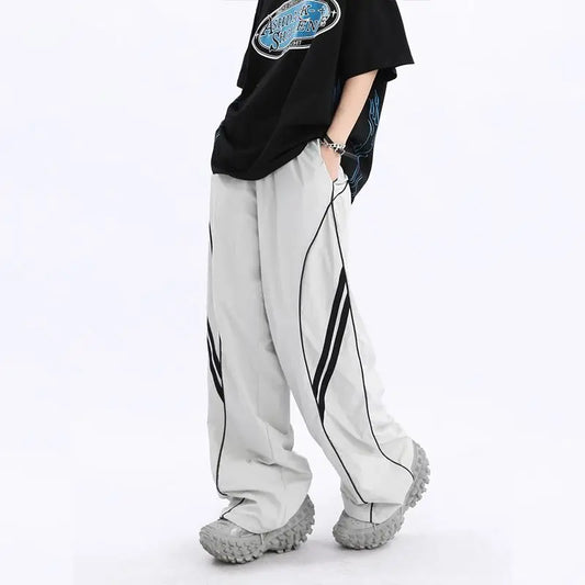 Elegant Slim Fit Stripe Wide Pants