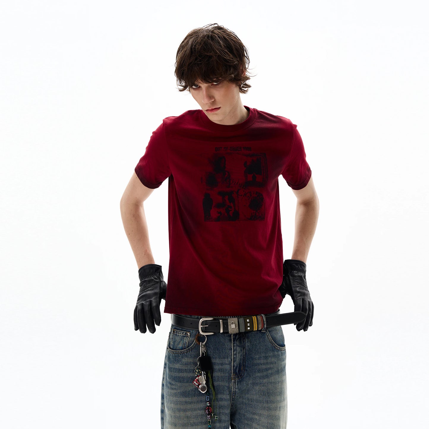 Retro Vintage Red Cotton T-Shirt