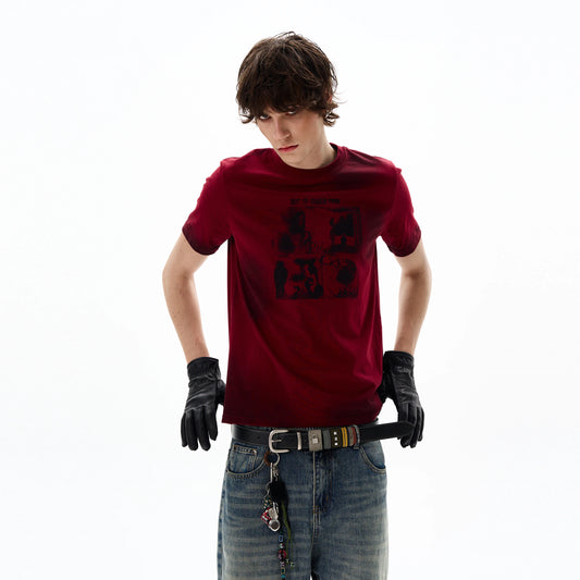 Retro Vintage Red Cotton T-Shirt