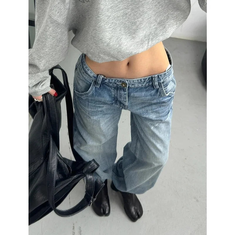 Washed High Waist Wide Leg Jeans
