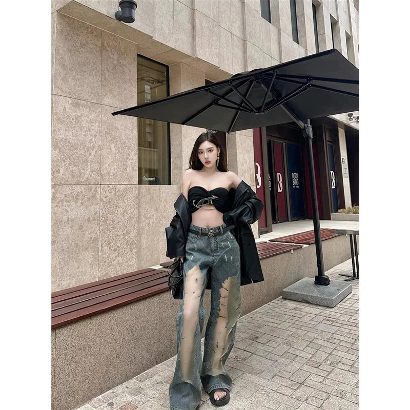 Vintage Oversize Baggy Blue Cargo Jeans