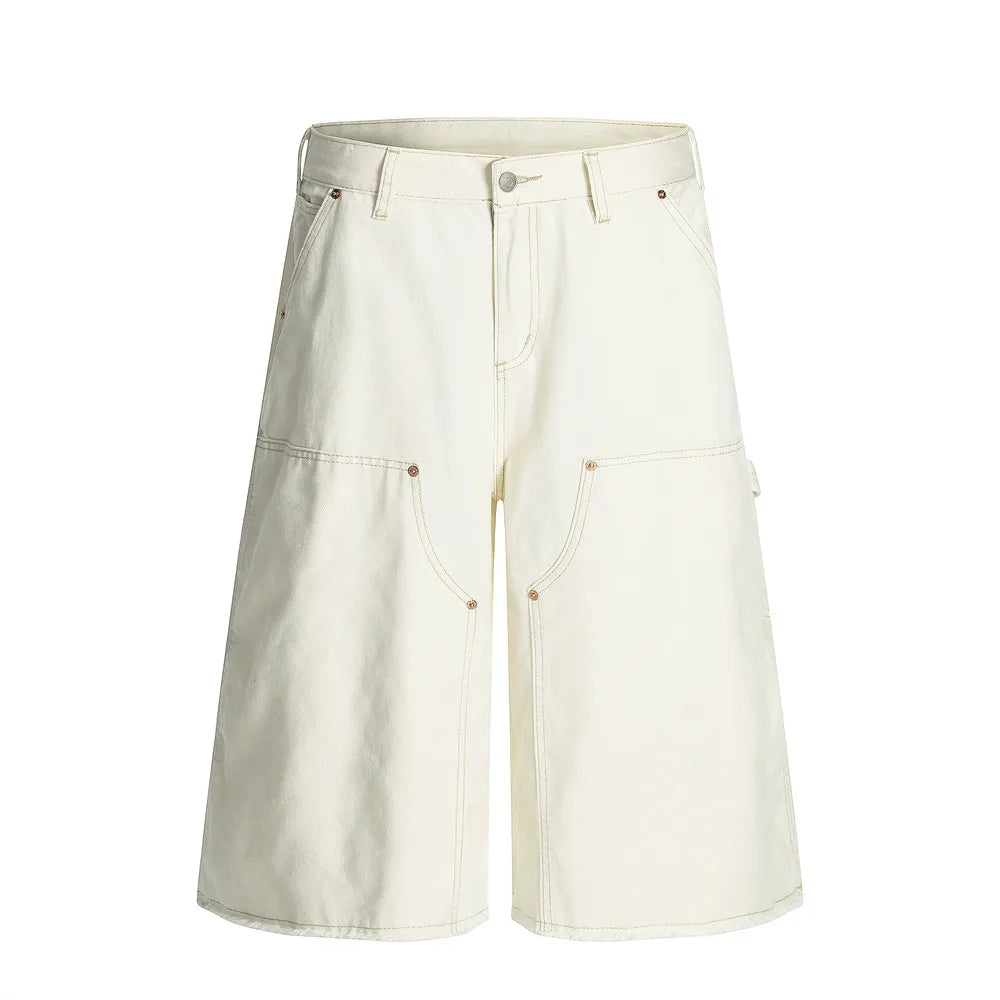 Loose Fit Raw Edge Cargo Shorts