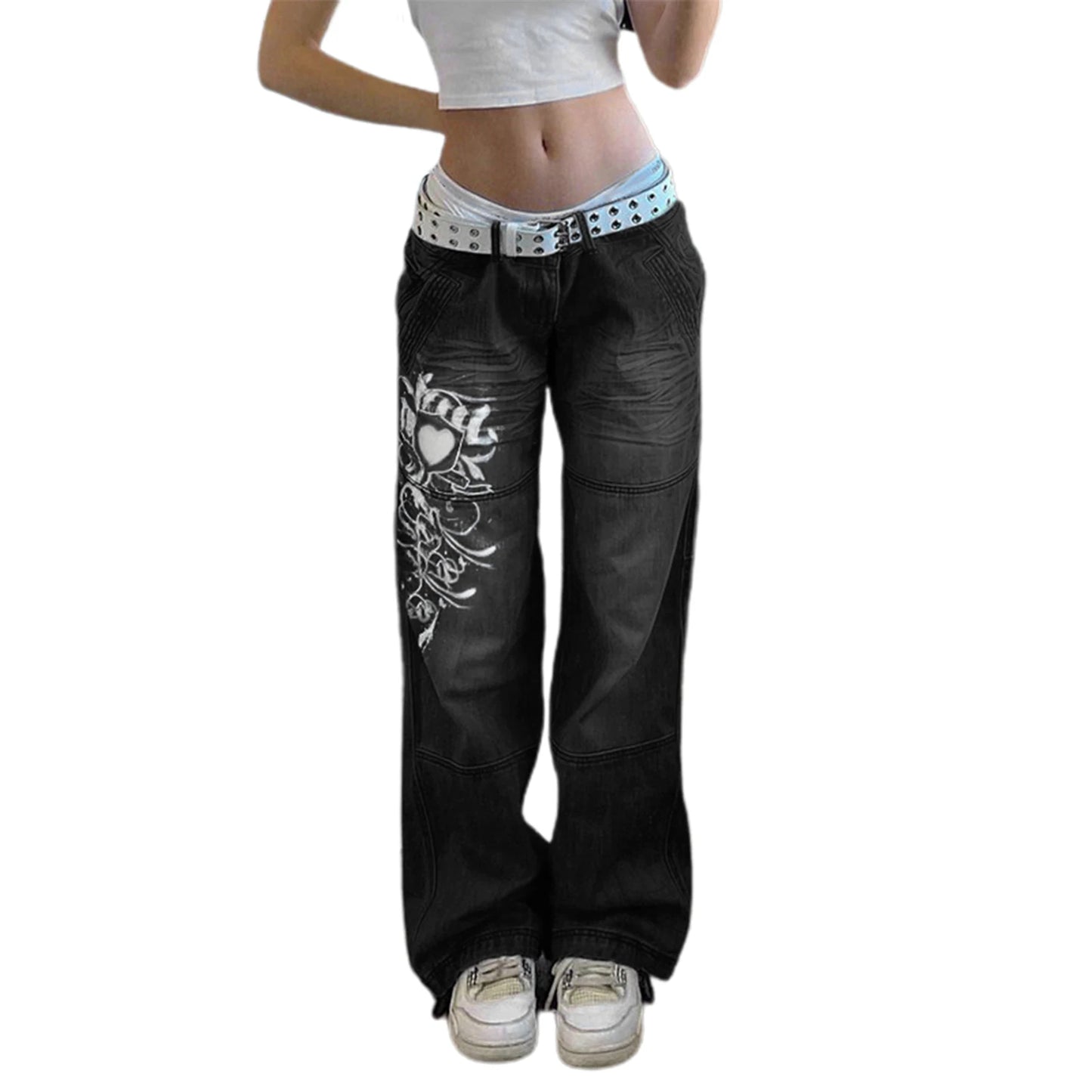Floral Print Vintage Aesthetic Baggy Jeans