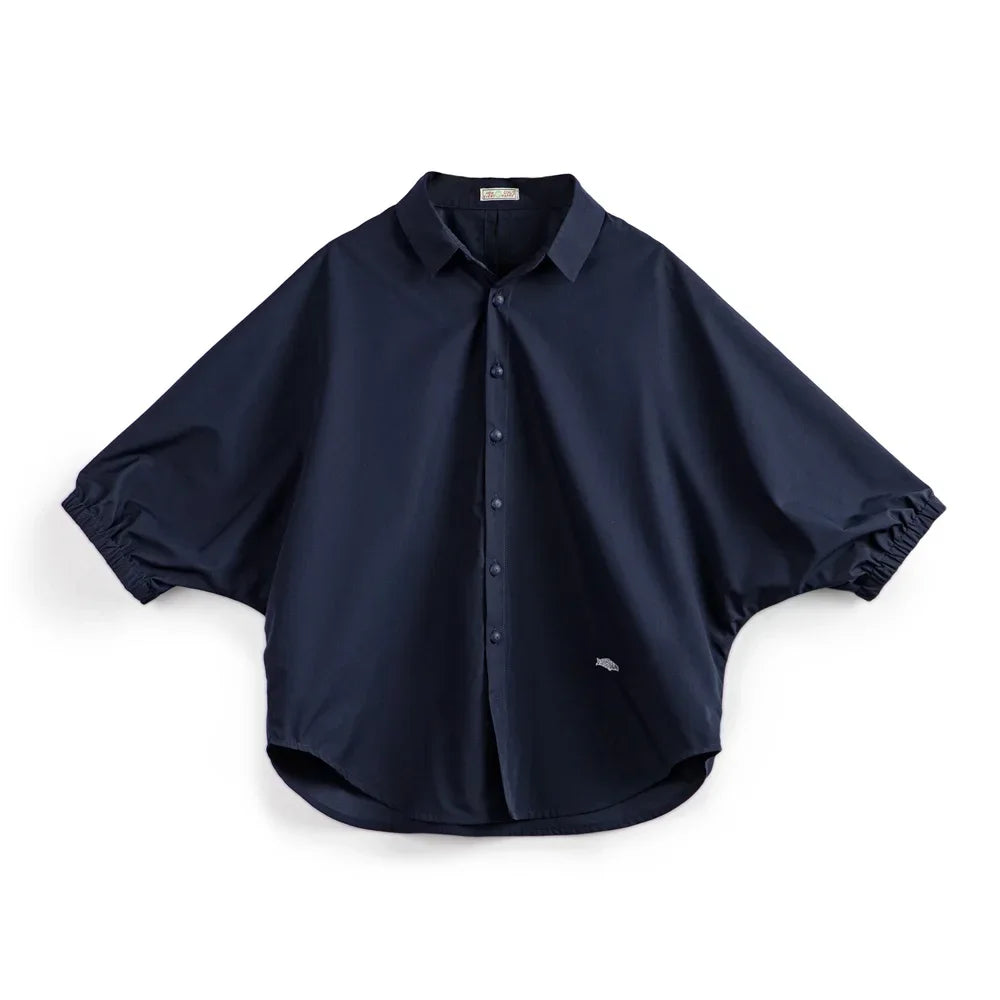 Breathable Loose Batwing Stand Collar Shirt