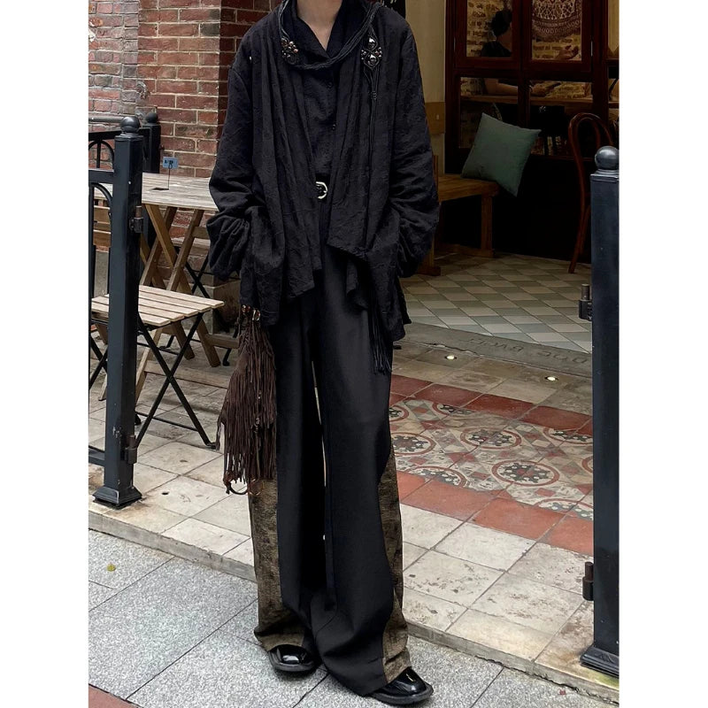 High Waist Button Bell Bottoms Pants