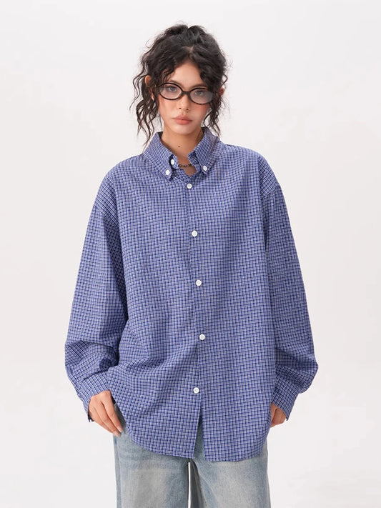 Versatile Checkered Long Sleeve Jacket Shirt