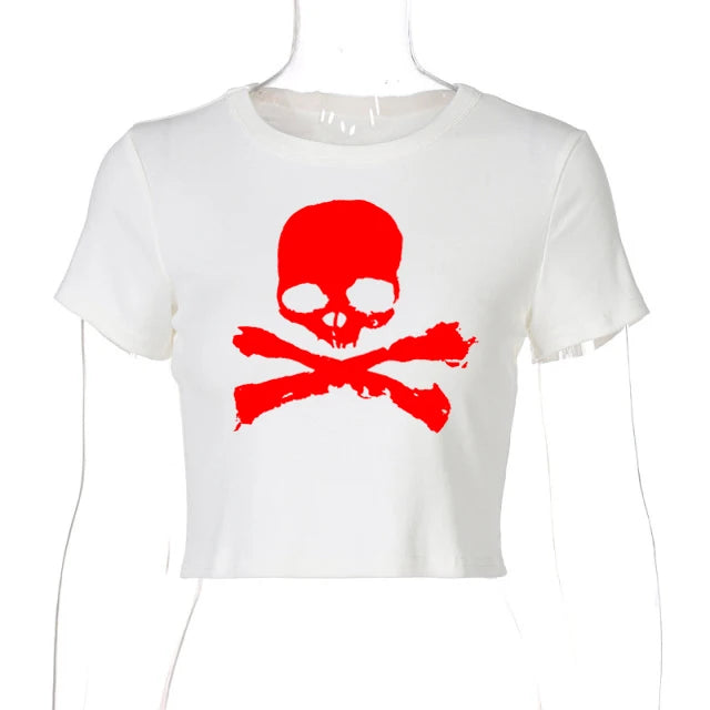 Gothic Skull Vintage Grunge Graphic T-Shirt