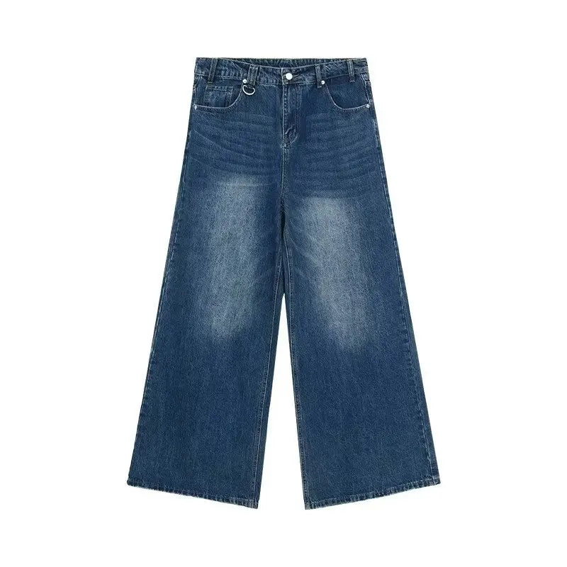Vintage Washed Wide Leg Denim Jeans