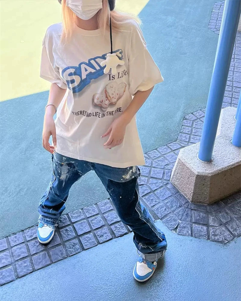 Retro Oreo Cookie Print Loose T-Shirt