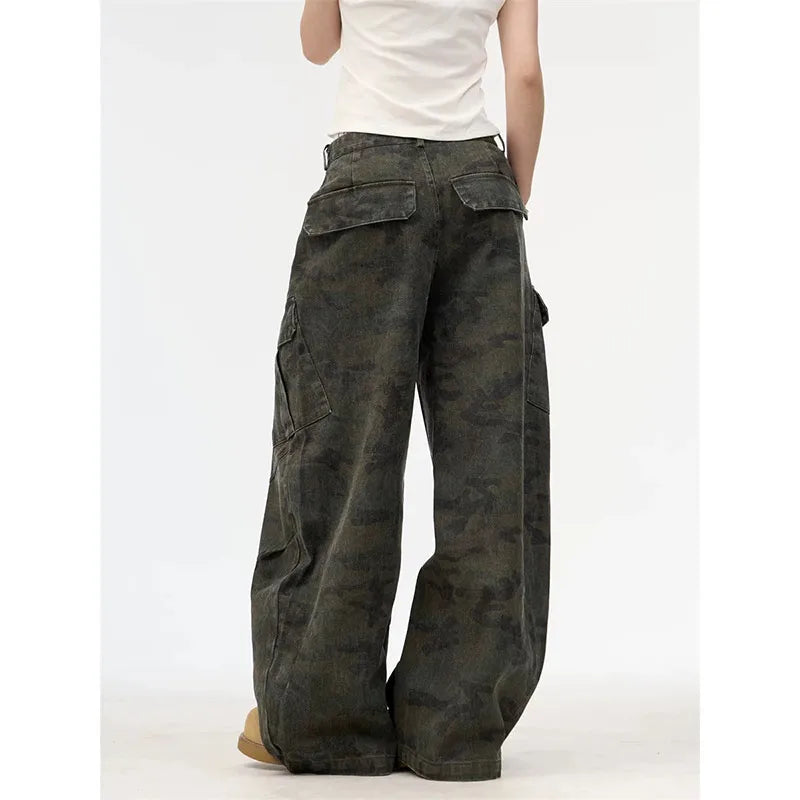 Vintage Military Green High Waist Jeans
