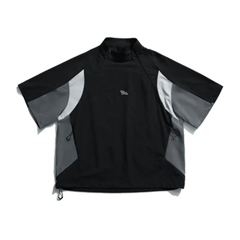 Mountain Style Color Block Zipper T-Shirt
