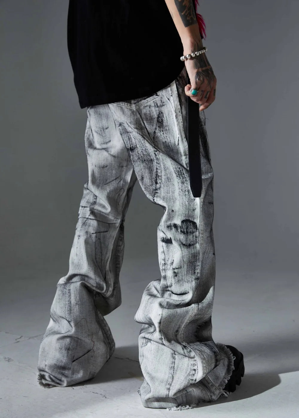 Vintage distressed flare jeans hip Jeans
