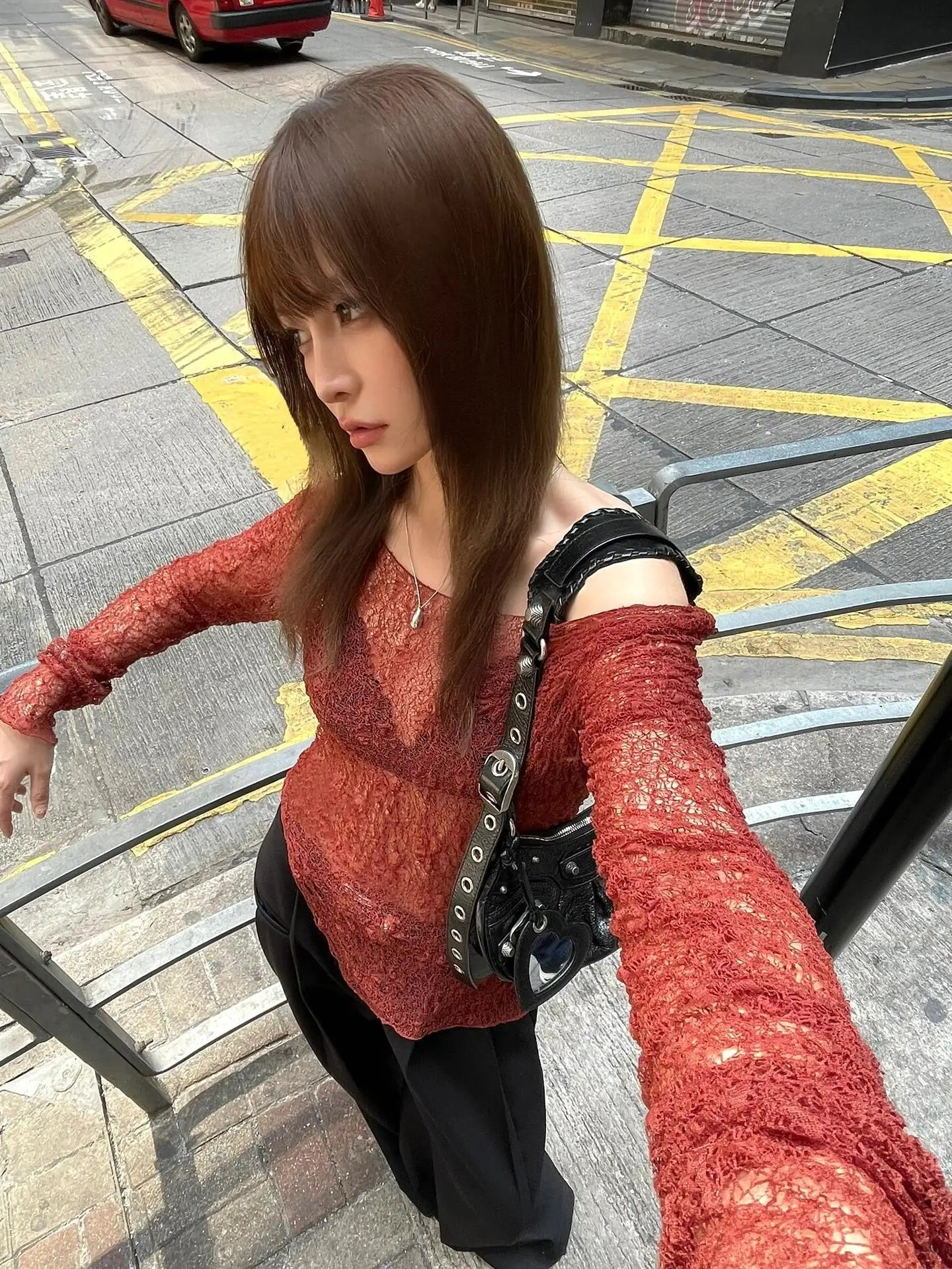 Sheer Lace Long Sleeve Vintage T-Shirt
