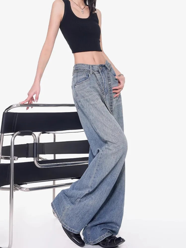Wide Leg High Waisted Retro Jeans