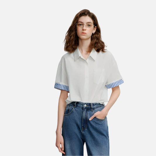 Stylish Short Sleeve Summer Blouse Shirt