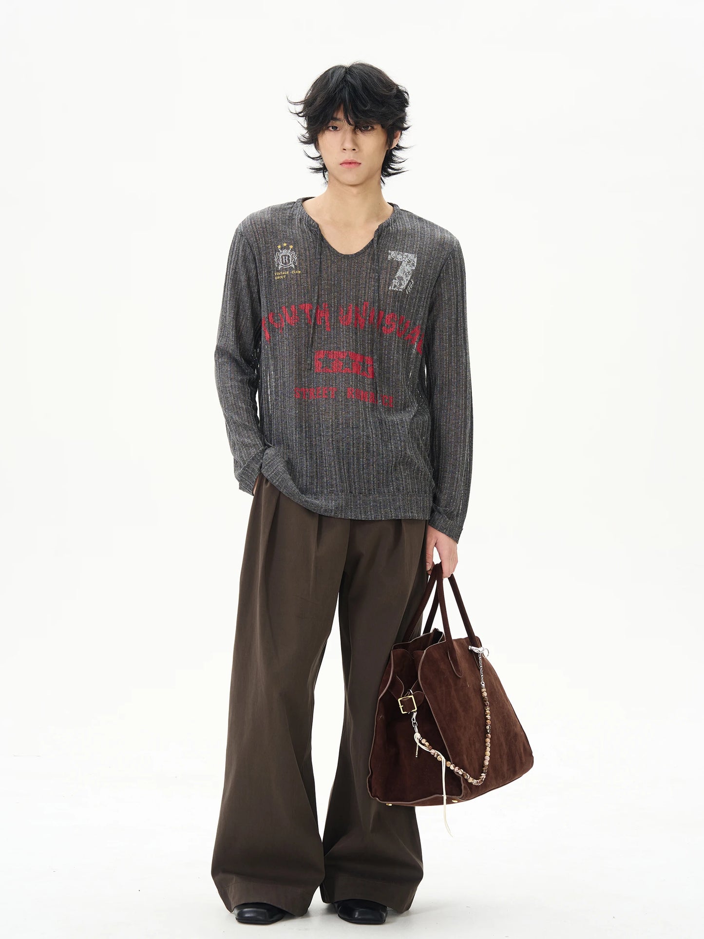 Sheer Transparent Slim Fit Long T-Shirt