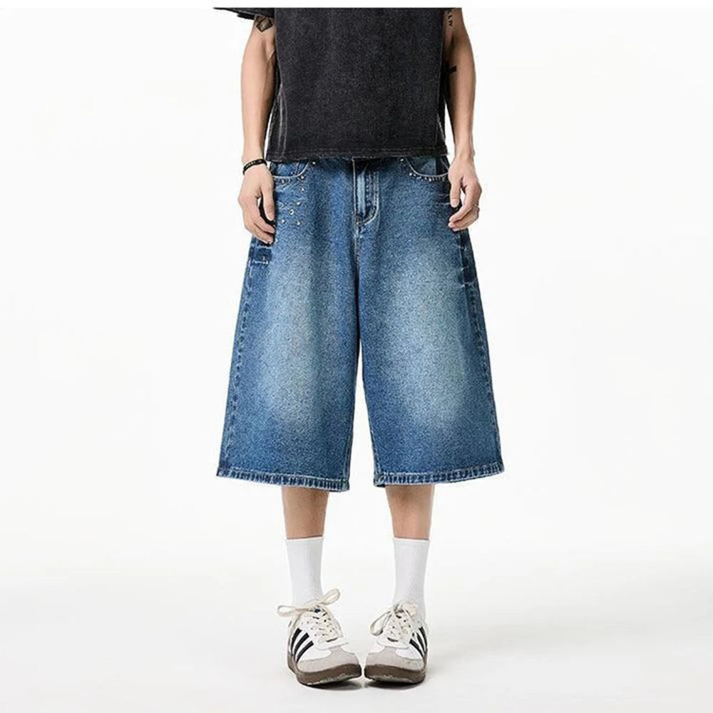 Retro American Straight Denim Shorts