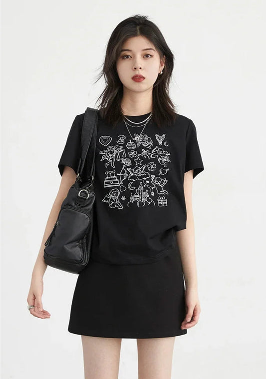 Stylish Printed O-Neck T-Shirt
