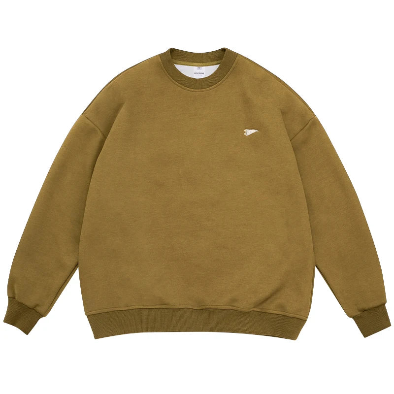 Trendy Japanese Letter Embroidery Sweatshirt