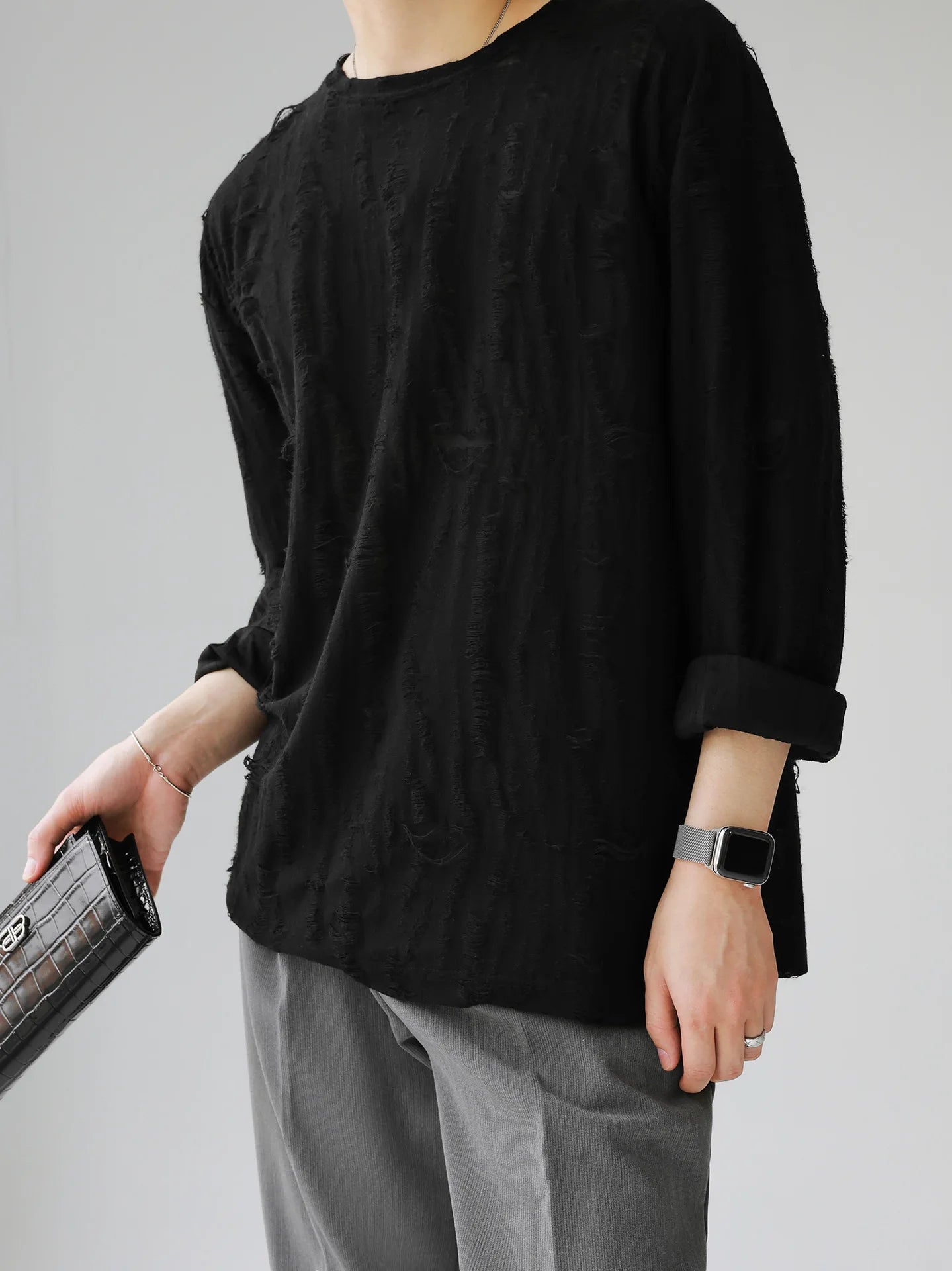 Retro Distressed Aesthetics Long Sleeve T-Shirt
