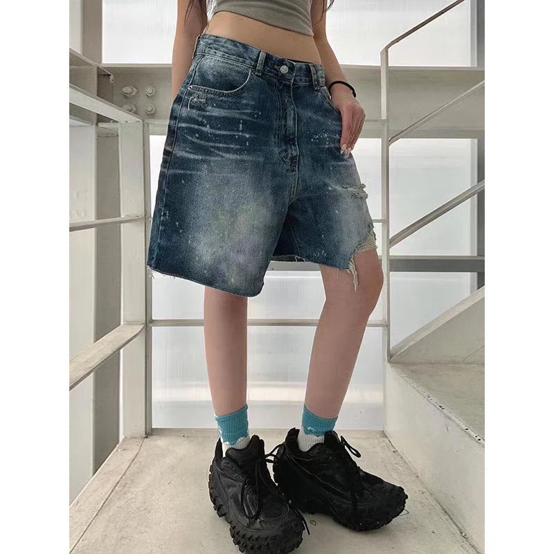 Vintage Starry Blue Baggy Y2K Shorts